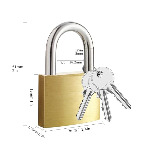 Cieex 12 Stück Messing Vorhängeschloss, kleine Schlösser mit Schlüssel 30 mm, Vorhängeschloss Gleichschließend, Bügelschloss für Schließfächer, Koffer, Schränke, Spinde