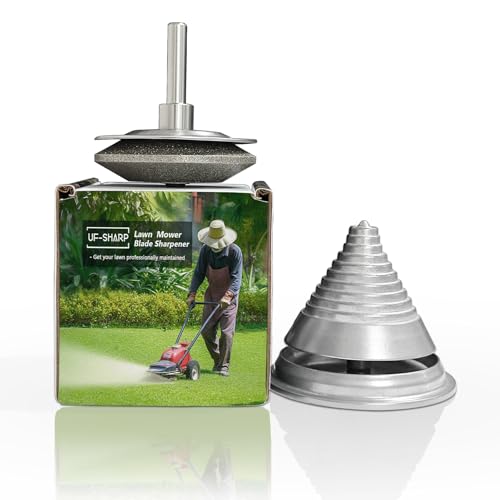 UF-SHARP Affûteur de lames de tondeuse à gazon diamant et équilibreur de lames de tondeuse à gazon, compatible avec la plupart des lames de perceuse...