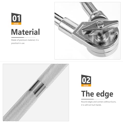 Brazo extensible para platillos de batería UKCOCO plateado miniatura 7