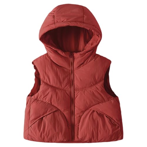 Gilet à capuche pour enfants de 5 à 14 ans manteau chaud sans manches ample