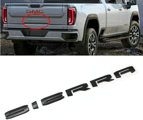 Image of 6Pc Elevation Sierra Bed X31 Emblem Door Tailgate 3DBadge Nameplate Replacement for 2019-2023 Gen Sierra 1500 (Gloss Black)