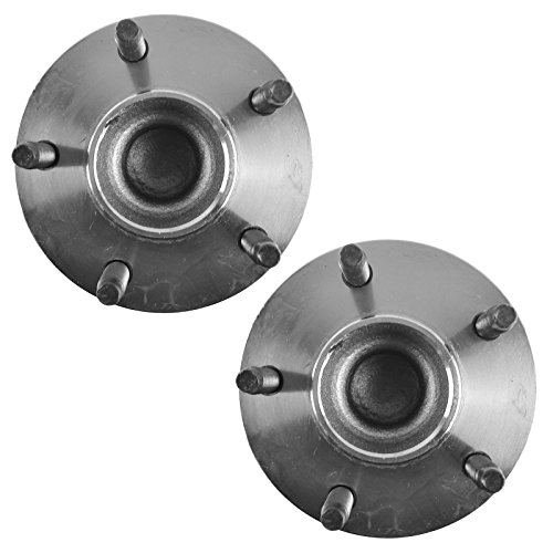 Image of TRQ Rear Wheel Bearing and Hub Assembly Set 2 Piece Compatible with 04-12 Chevrolet Malibu 05-10 Pontiac G6 4 Wheel ABS 09-10 Cobalt SS 5 Lug Wheels 08-10 HHR 07-09 Saturn Aura 09 Panel