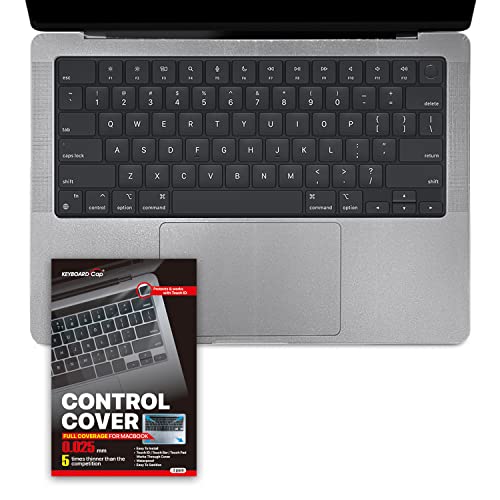 Fully Covered Keyboard Cap Keyboard Cover for Apple MacBook Pro 14\" 2021 2022 2023 [3-Pack] - 5X thinner Than competitors Ultra-Thin Protects Touch Controls Waterproof Easy-Cleaning