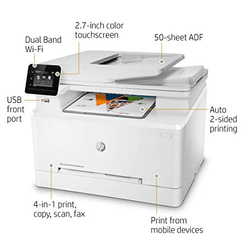HP Laserjet Pro M281cdw All in One Wireless Color Printer, Scan, Copy and Fax with Ease with Bonus of 30 Sheets ofHP Brochure Paper (T6B83A) - Premier Edition (Renewed) - Image 5