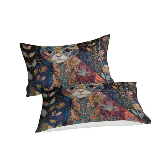 Parure de lit chat 3D housse couette microfibre 200x200cm enfant ado 3pcs