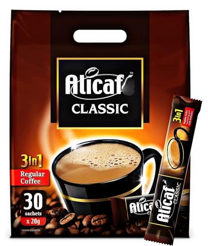 Image of Alicafe Classic 3 in 1 Instant Coffee - Rich & Smooth Premix Coffee Sachets - 30 Sticks x 20g - Imported - 600g