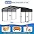 HEYTOWN Metal Carport 10 * 15 FT Heavy Duty Carport Canopy with Galvanized Steel Roof Multi-Use Shelter Outdoor Portable Garage for Car, Boat, Pickup and Tractor
