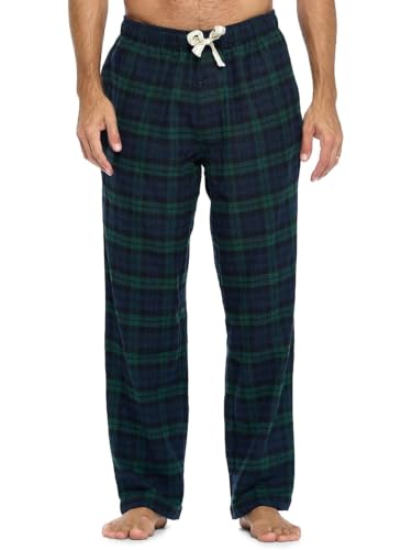 Ashford & Brooks Mens Super Soft Flannel Plaid Pajama Sleep Pants - Blackwatch Plaid - X-Large