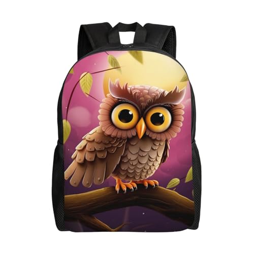 Travel Backpack for Women Men Waterproof Carry On Backpack Owl 15.6inch LaptopBackpack, Black, One Size, Laptop Backpack