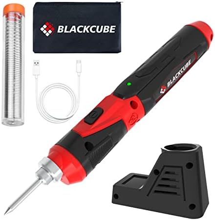 BLACKCUBE 4V 2000mAH Cordless Soldering Iron Rapid Heat Lithium-Ion Battery with LED Spotlight, Storage Bag, 4V Professional Portable Welding Tool
