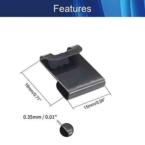 Image of 150PCS Metal Photo Frames Hanger Hooks Non-Mark Hook Wall Mount Album Picture Hanging Clips 0.01 inch Thick for Hardware Fasteners Home Office Decoration Black Tone