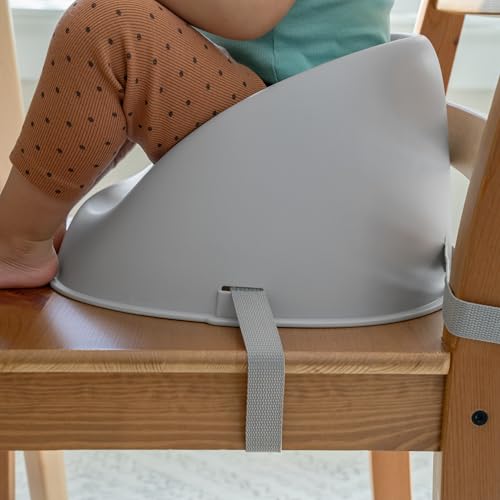 Image of Ingenuity: ity by Ingenuity My Spot Easy-Clean Baby Booster Feeding Chair, 3-Point Harness, Washable Removable Straps - Grey, User Age Range: 6 - 60 months, Requires Assembly
