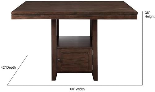 Miniatura 7 de BOWERY HILL Juego de comedor de almacenamiento de 7 piezas de madera espresso de transición