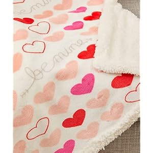 EIQOCCA Amor Eterno Be Mine Love Collection Valentine's Day Heart Ultra Plush Throw Blanket (50" x 60") with Sherpa Backing - Be Mine EIQOCCA Amor Eterno Be Mine Love Collection Valentines Day Heart Ultra Plush Throw Blanket 50 x 60 with Sherpa Backing Be Mine