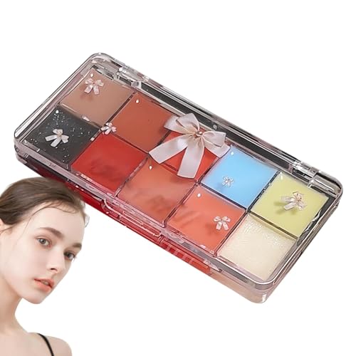 Paleta De Lápiz Labial, Maquillaje De Paleta De Labios, Paleta De Maquillaje De Brillo De Labios, Paleta De Brillo De Labios Multicolor, Kit De Maquillaje De Lápiz Labial De 10 Colores - Paleta De Lab