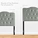Modway MOD-5160 Annabel Tufted Button Linen Fabric Upholstered Twin Headboard in Gray