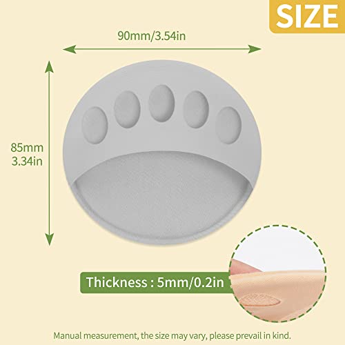 Image of SooGree Honeycomb Fabric Forefoot Pads, Invisible Metatarsal Socks Pad,Reusable Forefoot Pads Ball of Foot Cushions for Relieving Foot Fatigue (5 Pairs Gray)