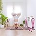 Peakpath Foldable Gymnastics Kip Bar with Mat and Ring Set,3' to 5' Height Adjustable,Kids Gymnastic Equipment for Ages 3-15,Indoor and Home Training- Max Load 260LBS