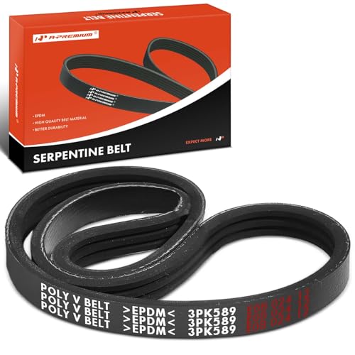 A-Premium 23.18 Inch Water Pump Engine Serpentine Drive Belt Compatible with Volvo XC60 2023-2024 2.0L, XC90 2023 2.0L, XC40 2023-2024 2.0L & Jaguar X-Type 2002-2005 2.5L 3.0L, X-Type 2006-2008 3.0L