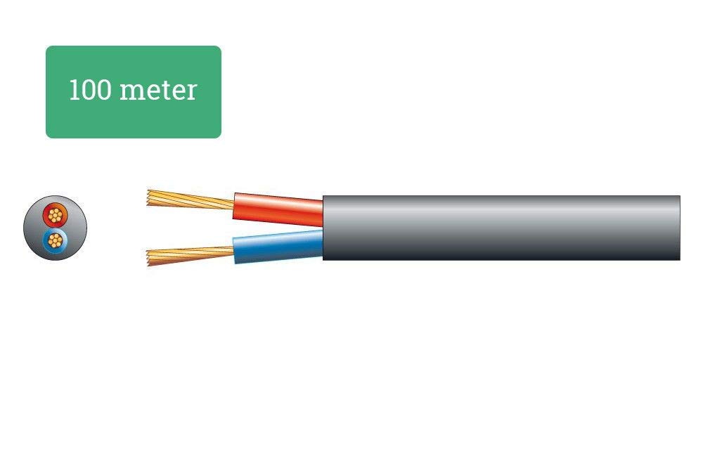 Power Dynamics PD Connex Câble Haut-Parleur 100V 2x2,5mm 25A - 100m - Idéal pour Relier vos Enceintes et Amplificateurs 100V