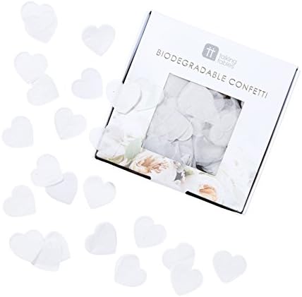 Talking Tables Heart Shaped White Biodegradable Confetti for Wedding, Valentines, Mother's Day, Hen Do | Eco-Friendly Paper Table Scatter, Multi-Colour, 2.5 x 9 x 8.5 cm