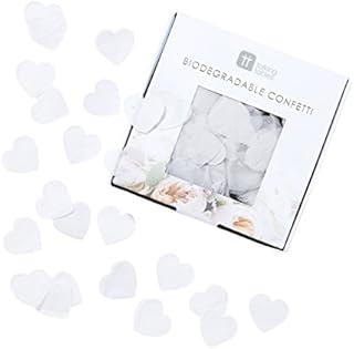 Talking Tables Heart Shaped White Biodegradable Confetti for Wedding, Valentines, Mother's Day, Hen Do | Eco-Friendly Paper Table Scatter, Multi-Colour, 2.5 x 9 x 8.5 cm