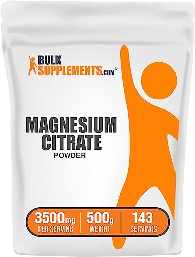 BulkSupplements.com Magnesium Citrate Powder - Magnesium Citrate for Constipation - Magnesium Citrate Laxative - Magnesium Powder - Magnesium Citrate 400mg - 3500mg per Serving (500 Grams - 1.1 lbs)