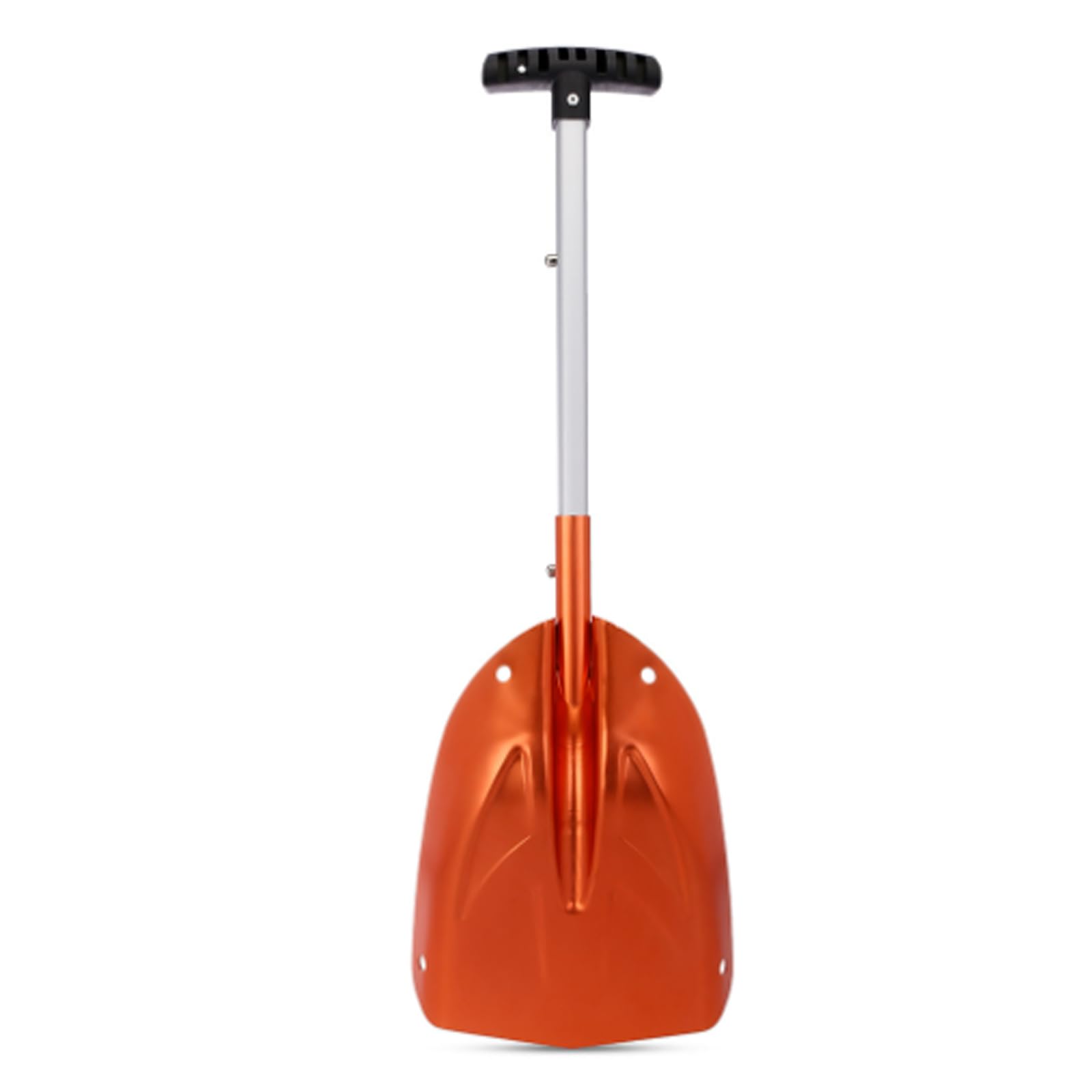 Schneeschaufel-Tragbare multifunktionale Schneeschaufel für den Winter Matériau en alliage d'aluminium Abnehmbare Schneeschaufel mit teleskopierbarem Griff für Auto Garten Outdoor(Orange)