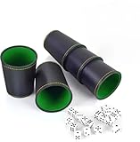 【HALTBARES MATERIAL】: Aus Glattleder gefertigt, sieht dieser Würfelbecher elegant aus und liegt vor allem gut in der Hand. Das stoßfeste Besteck ist aus robustem, hochwertigem Holz, geschliffen und poliert für eine glatte und gleichmäßige Oberfläche Das Samtfutter reduziert das Geräusch der Würfel, so dass Sie sich auf das Spiel konzentrieren können, anstatt auf Fremdgeräusche. Sie können es für eine lange Zeit verwenden.