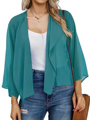 Image of Womens Summer Tops Short Shrugs Kimono Cardigans Casual Chiffon Bolero Jackets 2026