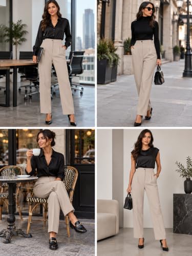 Image of Leriya Fashion Formal Pants for Women Office Wear |Trousers for Women - Straight Pants for Woman Formal Pant for Woman, Stretch Lycra Workwear Trousers