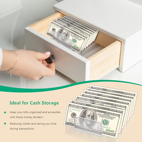 2 Packs Acrylic Mail Organizer Plastic Desk Cash Tray,7 Section Divided Vanity Organize Holder Vertical Letter Sorter for Desktop, Bill, Document, Notebook