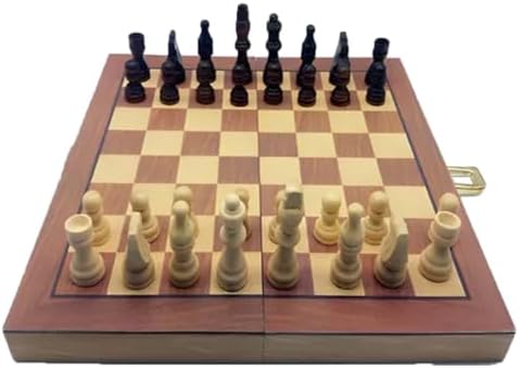 Jogo Xadrez Dobrável Peças E Tabuleiro De Madeira 29 x 29