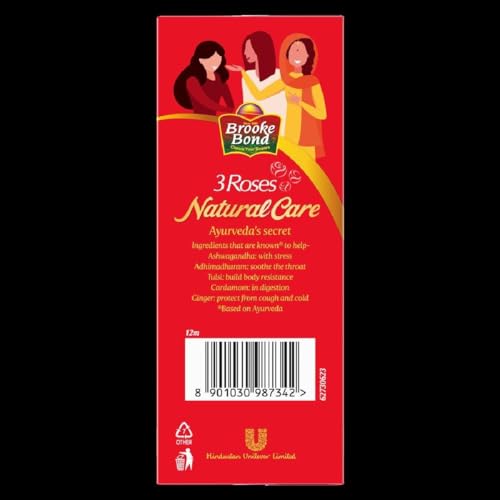 Image of Brooke Bond 3 Roses Natural Care Tea, With 5 Ayurvedic Ingredients, 250 G (Pack of 3)