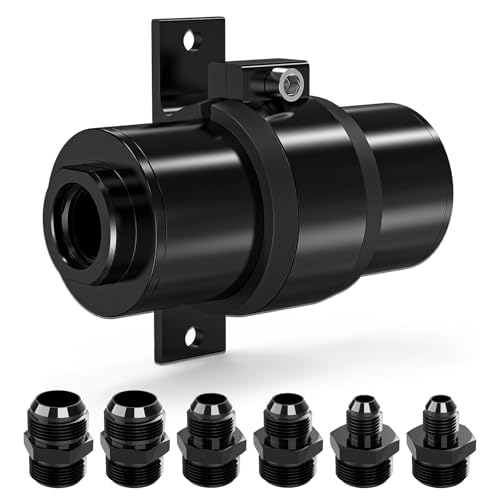 10 Micron Inline Fuel Filter Reusable Washable EFI Fuel Filter with 6AN 8AN 10AN Adapters & Mounting Bracket Aluminum High Flow Gas Fuel Filter for E85 Fuel Injection Racing LS Swap