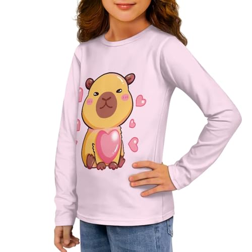 Image of Girls Long Sleeve T Shirt Cute Cartoon Crewneck Shirt for Kids 3-16Y Fall Winter Clothes