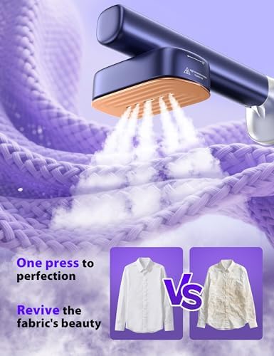 Steamer for Clothes Portable Handheld Garment Steamer,15s Fast Heat-up,180ml Tank,Steamer Ironing Gloves,35 Minutes of Continuous Ironing for Travel and Home(Navy Blue) — view 8