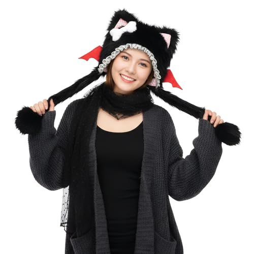 Chapeau d'animal en peluche pour vos sorties d'hiver et soirées déguisées d'Halloween