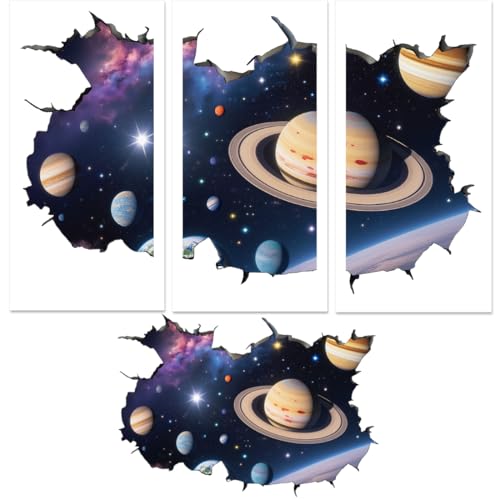 BEUNITONE 3 hojas de calcomanías de planeta