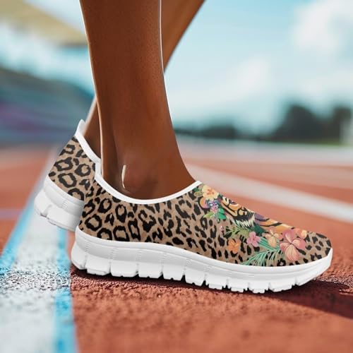 Women's Print Loafers Casual Low Top Barefoot Flats Shoes Low-Cut Casual Flats Lightweight and Breathable White Size 5.5-11.54