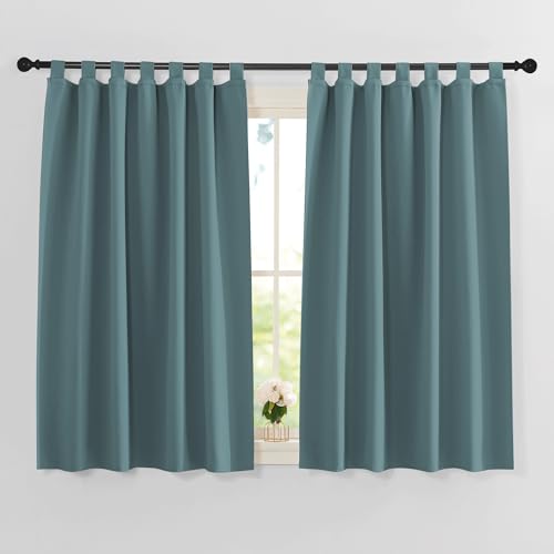 PONY DANCE Rideaux Occultant Isolant Thermiques de Fenêtre Décoration Maison Chambre Fenetre Draperies Panneaux Opaque Anti UV, Bleu Arctique, L 140 x H 145...