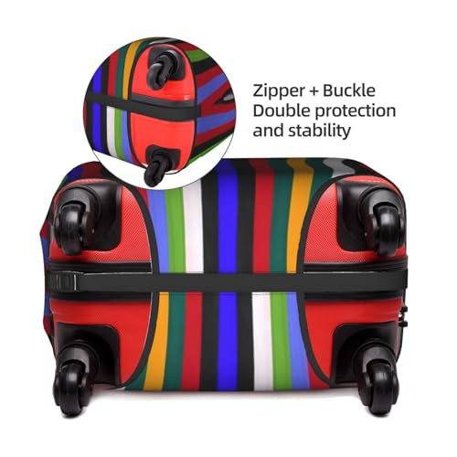 Colored Stripes print Trolley case protective cover, Fashion Suitcase Protector Fits, hidden zipper3