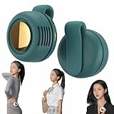 Small Clip Fan,Fans for Waist Clips,Portable Silent Mini Bladeless Electric Fan Clip On for Shirt,Hands-Free Clip Fans 3 Speeds,Clips on Waist Neck Fanes for Outdoor,Camping,Travel,Office (Green)