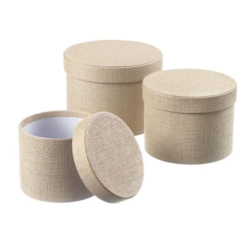 Event Decor Round Symphony Textured Hat Boxes - Set of 3