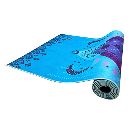 Tapete Yoga Pilates Estampado Aveludado (Mat) - Antiderrapante - Fases da Lua