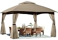 ABCCANOPY 10x12 Outdoor Gazebo - Patio Gazebo with Mosquito Netting, Outdoor Canopies for Shade and Rain for Lawn, Garden, Backyard & Deck (Khaki)
