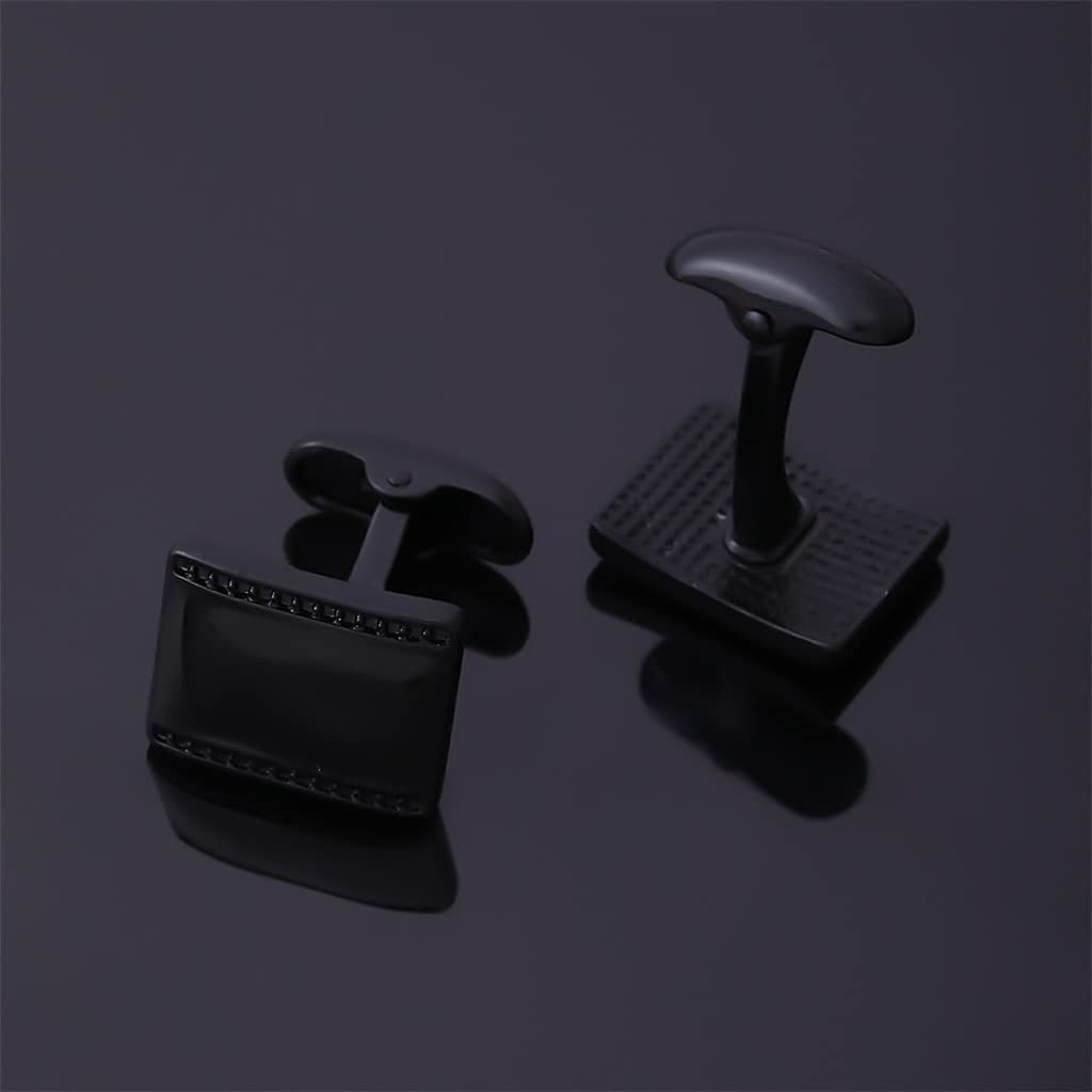 Gemelli da uomo Gioielli Gemelli per camicie Bottoni Nero Sabbia Camicia nera Accessori Regalo (D come mostrato)