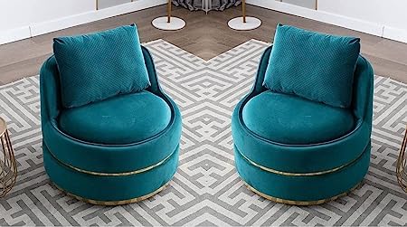 Image of Chair Armchair Single Sofa Chair for Small Apartments, Living Room or Bedroom Chair (Pink, Set of 2 Chairs) (Peacock)