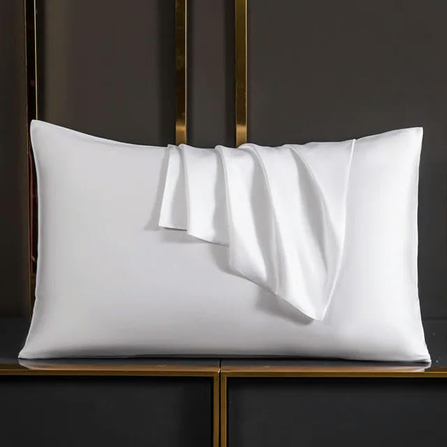 Federa in seta naturale su entrambi i lati Federa in seta per biancheria da letto Federe per cuscini per dormire-Bianco-66x66cm 1pz