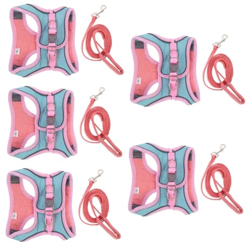 Yardwe 5sätze Einstellbares Katzen Geschirr Mit Reflektierendes Ausbruchsicheres Design Für Kleine Und Mittelgroße Katzen Für Und Teiliges Pastellfarben